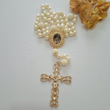 Terço de Noiva de Nossa Senhora de Fátima Ateliê Fernanda Cristina
